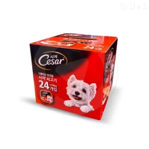 시저 애견사료 - 쇠고기 100g x 24개입 습식사료 1세이상 성견용 1/4 칼로리 코스트코