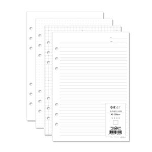 이글바인더 A5 6공 속지 4종 세트 100g 백색 50매 / 무지5p 줄25p 방안10p 도트10p