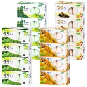 재우유지 세안 비누 x12개(녹차/살구/오이/인삼)