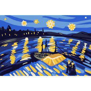 [아트조이]아를의별이빛나는밤 (캔버스)(이젤) 명화그리기 10x15 (퍼즐사랑)