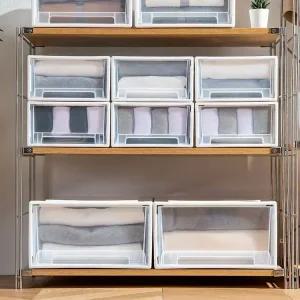 수납정리함 슬라이딩 리빙박스 플라스틱 옷장정리 21L, 35L, 54L