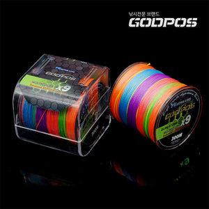 갓포스 PE 5색 9합사줄 300m 멀티컬러 9합사 0.8호 1.0호 1.5호 ~ 6.0호 바다 낚시줄 루어라인 에깅 지깅
