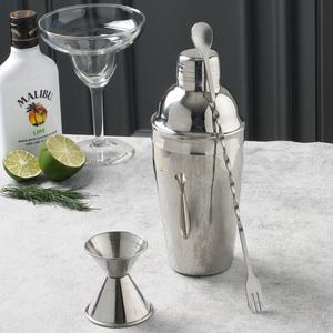 칵테일 쉐이커 500+지거 중+바스푼 만들기 세트 홈텐딩 도구 키트 조주기능사