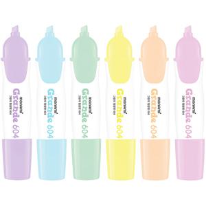 모나미 그랑데 604 파스텔 형광펜 낱개 6색 사각닙