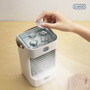 [일우]이동식 싱글 무선 미스트 얼음선풍기 에어쿨러 미니냉풍기 IW-G777 화이트