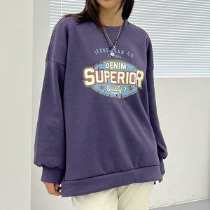 [아이우먼] 코튼옆트임프린팅맨투맨 SMN334M210 빅사이즈