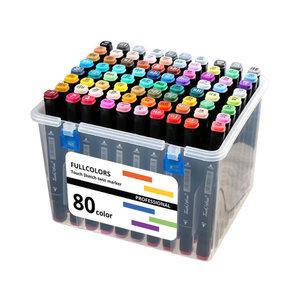 트윈 터치 마카펜 PP케이스 80색 미술용 드로잉 디자인 마카 마커 펜 세트