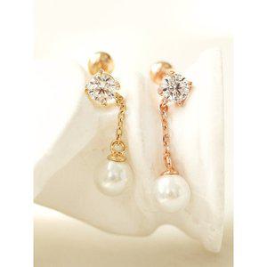 [미니멀피어싱]14K 진주 드롭 피어싱 귀걸이