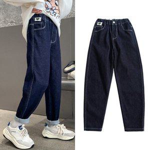 [삐삐네옷가게] 여아 주니어 봄가을 델타진청 롤업 청바지 단품