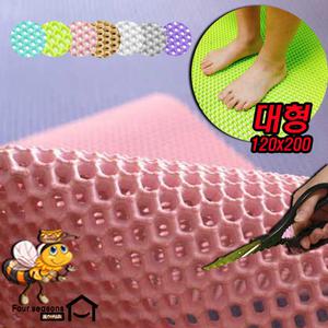 국산 사계절 미끄럼 방지 매트 대형(120x200) EVA 욕실 화장실 현관 주방 다용도실 바닥 벌집 발수 발매트