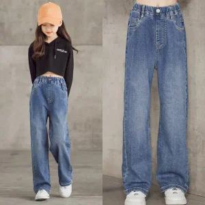 [삐삐네옷가게] 여아 주니어 에코와이드 봄가을 와이드 데님 팬츠 단품