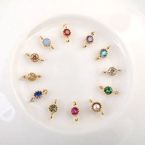 비즈아이 [7341-04]탄생석펜던트 큐빅탄생석양고리 3mm 골드 ,1개