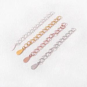 싼비즈 [8-680-14]순은부자재 꼬리체인 150SB 물방울 4cm 실버925 ,1개