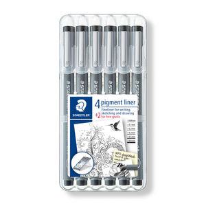 스테들러 피그먼트라이너 308 SB6P 블랙 6종 세트