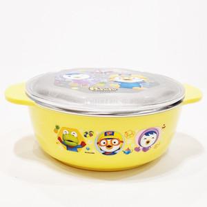 뽀로로 논슬립 투명 뚜껑 스텐대접 유아 죽그릇 아기 국그릇 밥그릇 간식볼