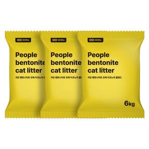 국민모래 벤토나이트 블렌드 이코노미 6kg x 3EA 고양이 배변모래