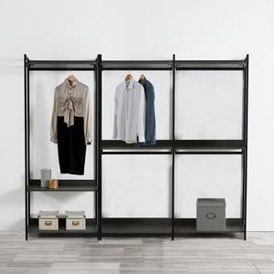 동서가구 디케로 시스템행거 철제 조립식 2400 드레스룸 1단+2단 행거 세트 DF924851