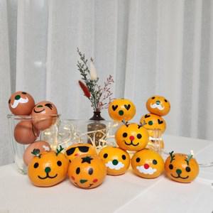 크리스마스 귤 스티커 산타 루돌프 얼굴 페이스 눈사람 표정 데코 어린이집 유치원 선물 홈파티 DIY 음료수 꾸미기