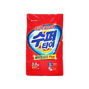 슈퍼타이 3kg 가루세제 베이킹소다 플러스 세탁세제 찬물전용