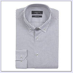 [란체티](김해점) 남성 잔체크 더블버튼 카라 슬림핏 긴소매 와이셔츠 LWS5208BA 외1
