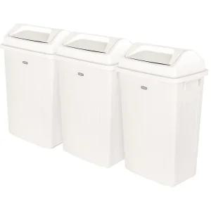 메온셀 프랑코 퍼블릭 분리수거함 50L(와이드스윙) 3개 + 분리수거 스티커 세트 / 카페 휴지통, 대용량 휴