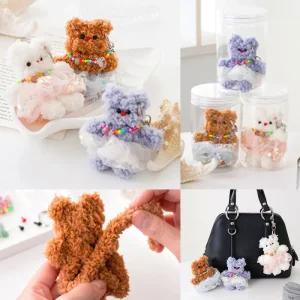 [오피스스쿨] 민화샵 곰돌이 모루인형키링만들기 3종 택1 diy 열쇠고리  귀여운선물 인형공예 가방인형키링 곰돌이키링인형 백참키링만들기 백팩인형키링