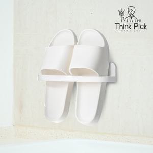 띵크픽 무타공 심플 슬리퍼 거치대 다용도 현관 화장실 실내 접착 정리 꽂이 슈즈렉
