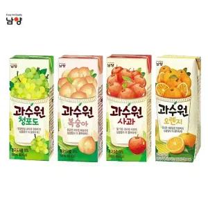 남양 과수원 190mlx12팩/사과/복숭아/청포도/오렌지/과즙/과일주스