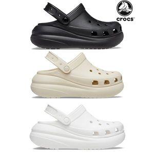 크록스 클래식 크러쉬 클로그 / 남녀공용 키높이 통굽 플랫폼 샌들 슬리퍼 207521 블랙