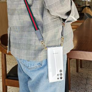 갤럭시 S22 울트라 플러스 핸드폰 목걸이 스트랩 투명 케이스 방탄 범퍼 폰줄 S901 S906 S908