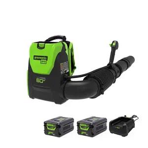 그린웍스 60V 충전 배부식 브로워 송풍기 2팩 세트(5.0Ah배터리2+충전기1)