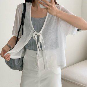 여자 빅사이즈 커버업 시스루 루즈핏 여름 가디건