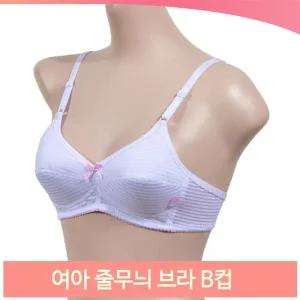 여아 줄무늬 브라 B컵 2단계 노와이어 노몰드 학생