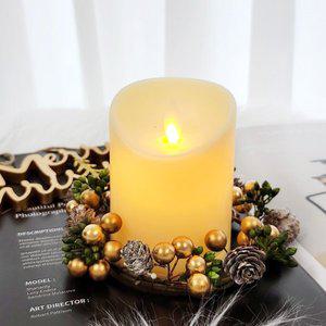 [더라임코리아]LED 캔들 열매 미니 리스 세트 소형 크리스마스 장식