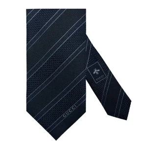 [구찌] 스트라이프 넥타이 499694 4B002 4100 다크네이비