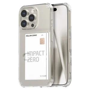 모란카노 1+1 아이폰 16 프로 맥스 플러스 슬라이드 투명 카드 수납 젤리 케이스