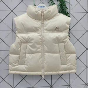 [에꼴리에] 주니어 크림 크롭웰론 조끼 24D0153_GN