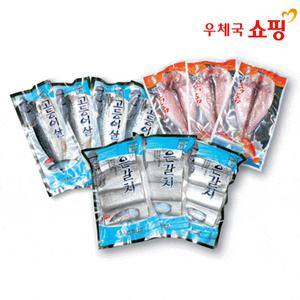 [우체국쇼핑]제주우진수산모듬세트 옥돔(230g*4마리)+갈치(400*2팩)+고등어살1kg(5~6팩)