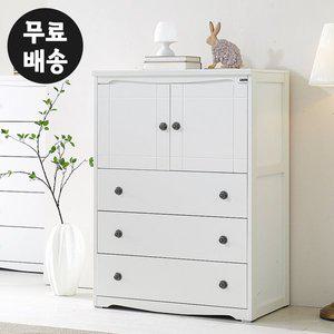 [벤티스가구]디베 양문 수납 서랍장 인테리어 안방 거실 옷장 속깊은 체스트 모던(880/화이트)