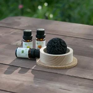 쟈니스헬리 아로마오일 확산 화산석 스톤 디퓨저 발향기 네이처스피어 우드트레이 SDD-1