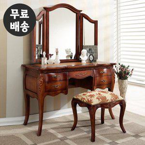 [벤티스가구]로딘 엔틱 화장대 세트 원목 3면 거울 콘솔 서랍 수납 서랍장 화장대 수납형 안방 가구