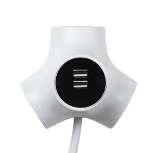 테트라포드 고용량 멀티탭 3구 USB 3m 화이트 안전 접지 에어컨 냉장고 세탁기 컬러 콘센트