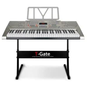[토이게이트]61건반 교습용 디지털 피아노 TYPE D 실버 + 악보대 + 블랙스탠드 세트