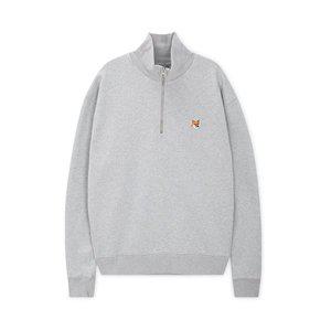 [메종키츠네] 남성 폭스 헤드 라이트 그레이 멜란지 반집업 맨투맨 MM00314KM0001 LGM