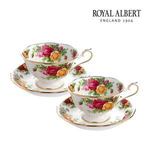 [로얄알버트](타임스퀘어점리빙관)황실장미 커피잔 2인조 (AVON) 세트