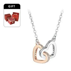 [파르펠레][장미꽃안에목걸이]로즈 박스_장미 생화 패키지_하트인하트 실버 주얼리 목걸이 선물 세트