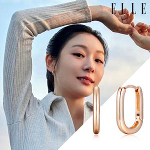 [엘르주얼리] 14K 슬림U 링 귀걸이 (gold pin) ELGPEE488