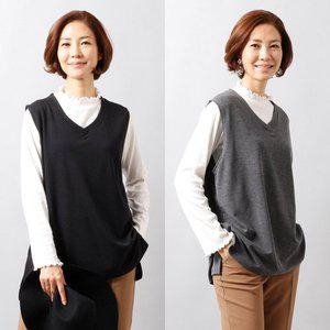 [아이우먼] 포인트니트조끼 WW3300M412 빅사이즈