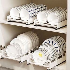 주방 하부장 슬라이딩 무타공 그릇 접시 정리대 물빠짐식기건조대