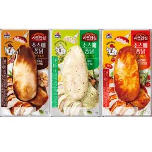 사조안심 소스에 퐁닭 130g 닭가슴살 갈릭데리 바질크림 양념치킨 각 5봉